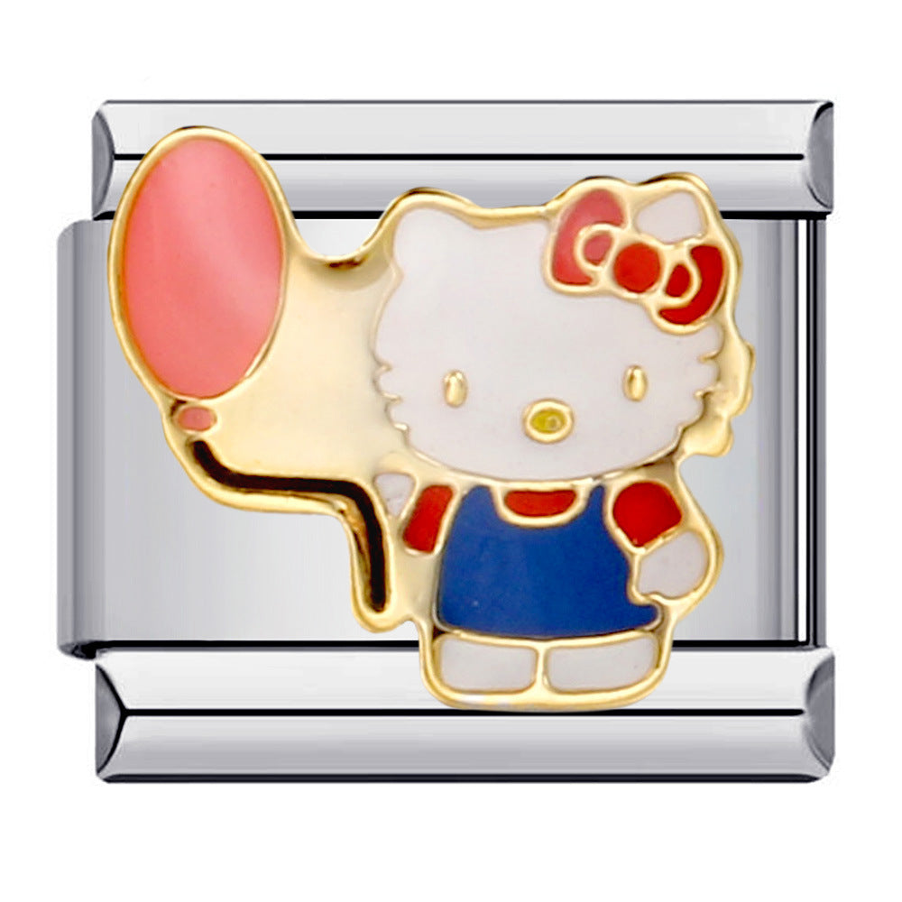 Wholesale Italian Charm Bracelet 9mm DIY Splicing Removable Oil Drop Cartoon Stainless Steel Composable Bracelet