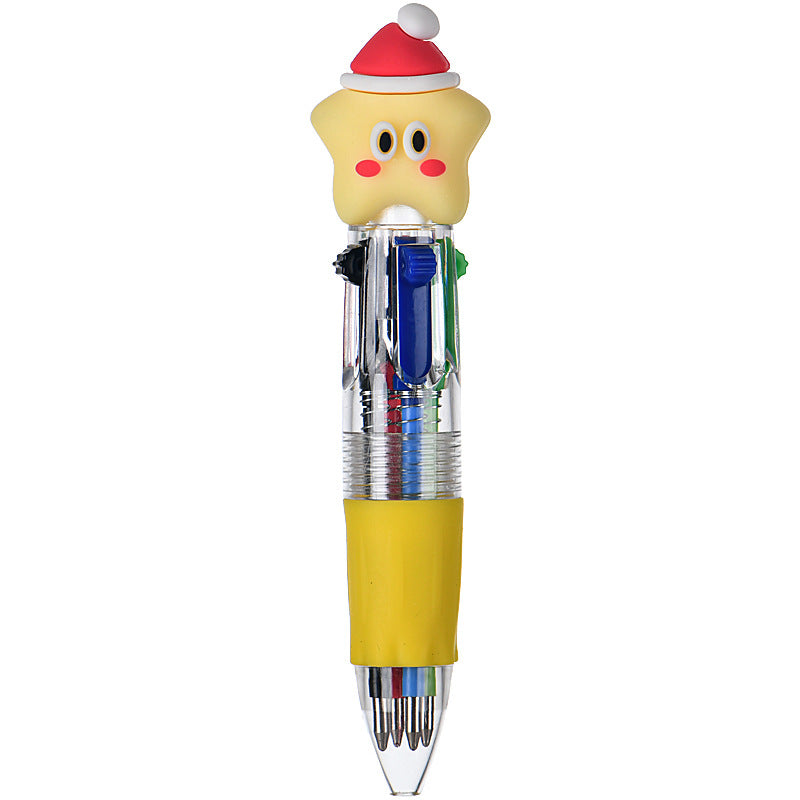 Wholesale Cute cartoon Christmas four-color ballpoint pen