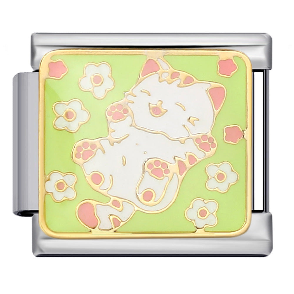 Wholesale Italian Charm Bracelet 9mm DIY Splicing Removable Pet People Element Stainless Steel Composable Bracelet