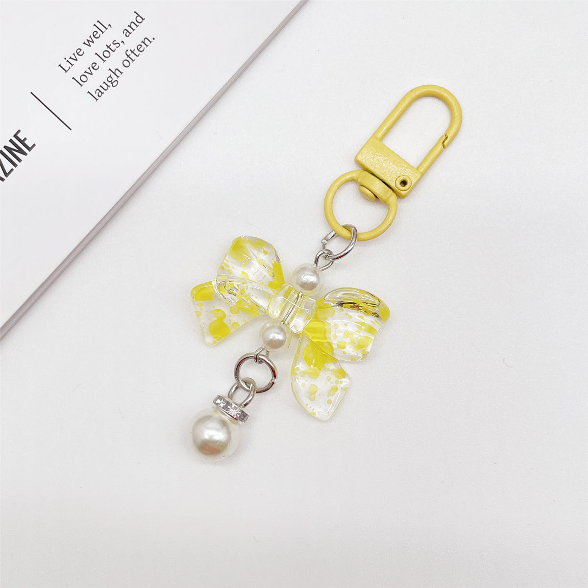 Wholesale Candy Colored Bowknot Texture Keychain Bag Charm Phone Accessory Gift
