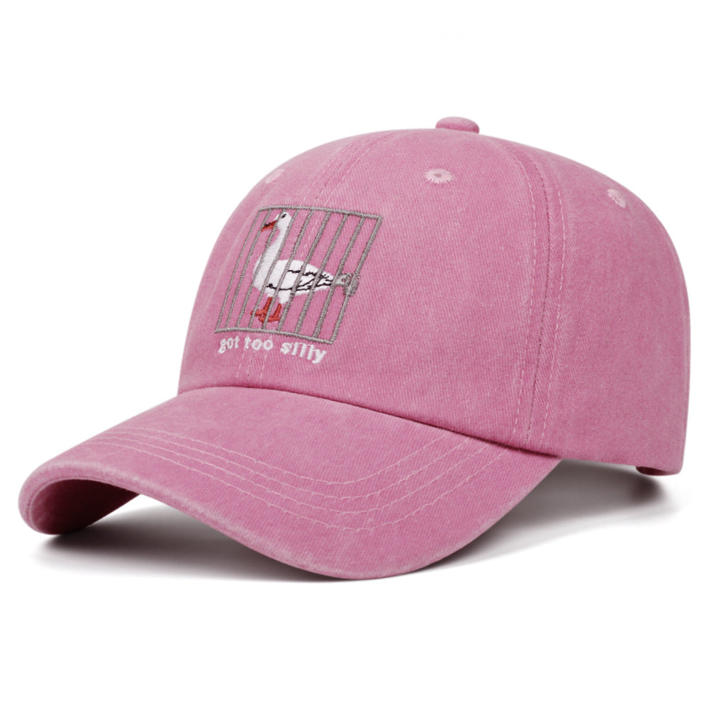 Wholesale Silly Goose Embroidered Vintage Denim Baseball Cap Adjustable Casual Soft Cap For Everyday Wear