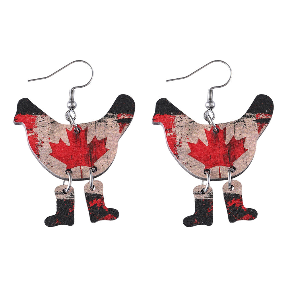 Wholesale Hen Boots Stitching Pendant Earrings