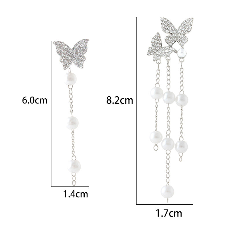 Wholesale Long Tassel Bow Asymmetrical Earrings ACC-ES-XiaoCheng007