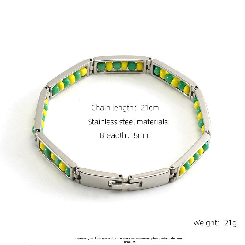 Wholesale 18K Titanium steel beads bracelet