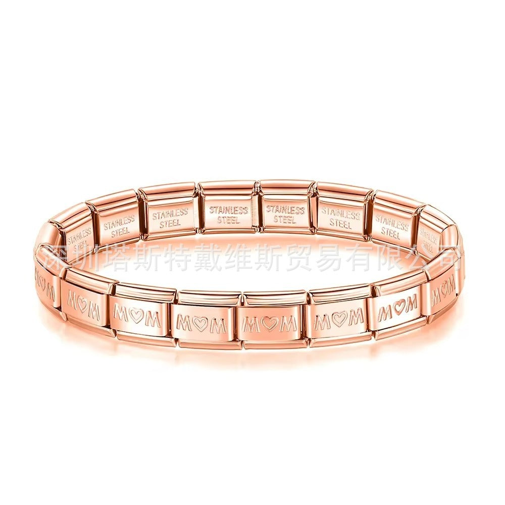 Wholesale  Italian Charm Bracelet 9mm DIY  single-section  Creative Stainless Steel Composable Bracelet