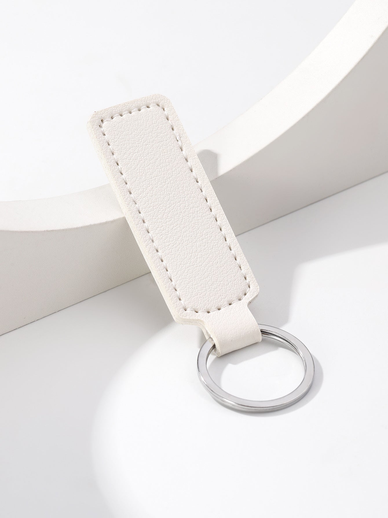 Wholesale solid color PU leather keychain