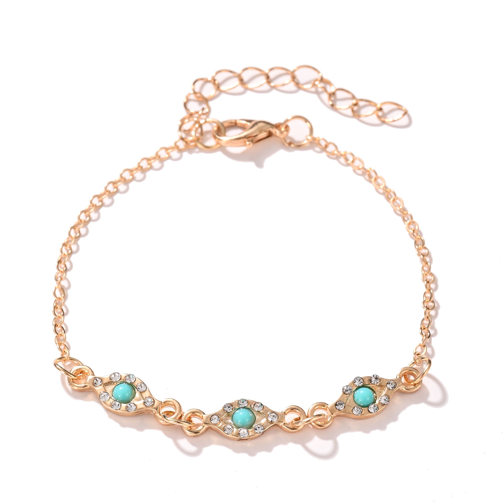 Braccialetti stile bohémien all'ingrosso Braccialetti retrò turchesi intarsiati in metallo