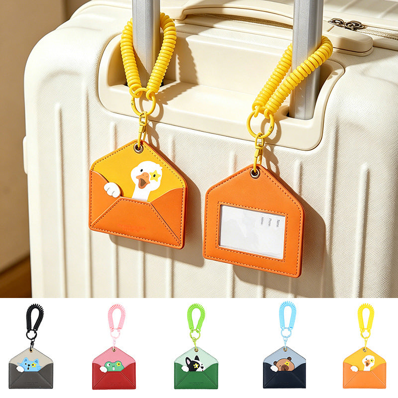 Wholesale Cute Capybara Envelope Card Holder Keychain PU Leather ID Badge Bag Charm For Campus Bus Daily Use