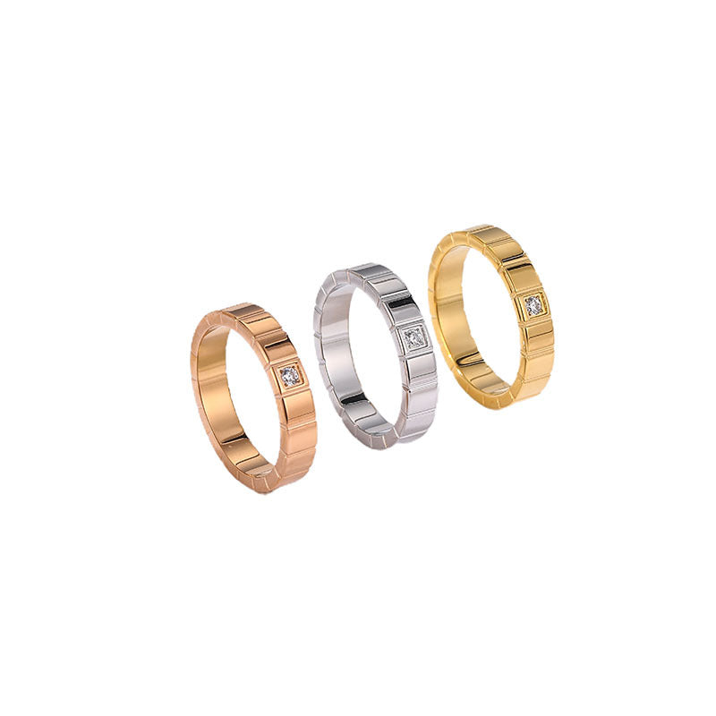 Wholesale Steel-titanium wide diamond ring