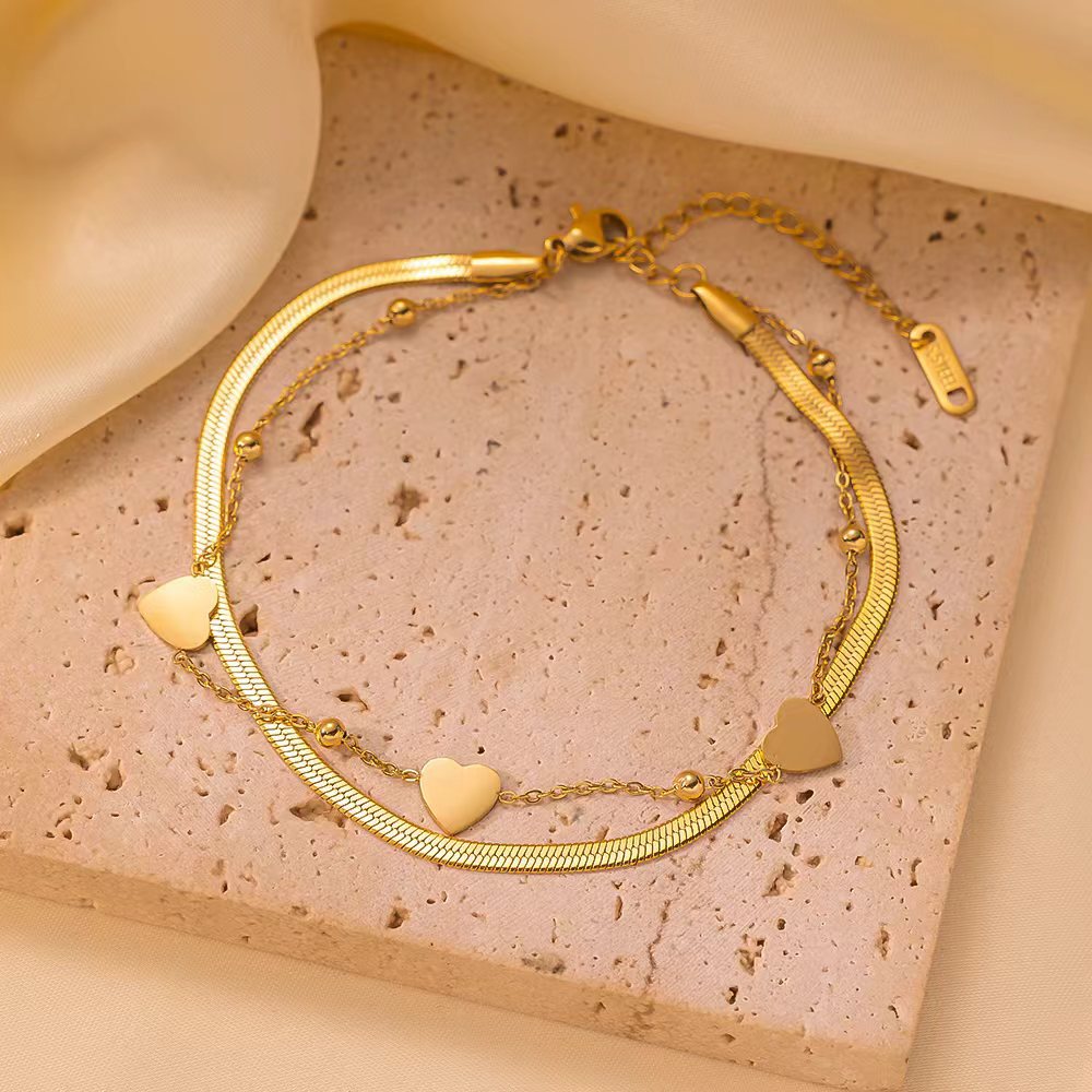 Wholesale 18K Gold Titanium Steel Non-fading Anklet ACC-AS-QiYun004