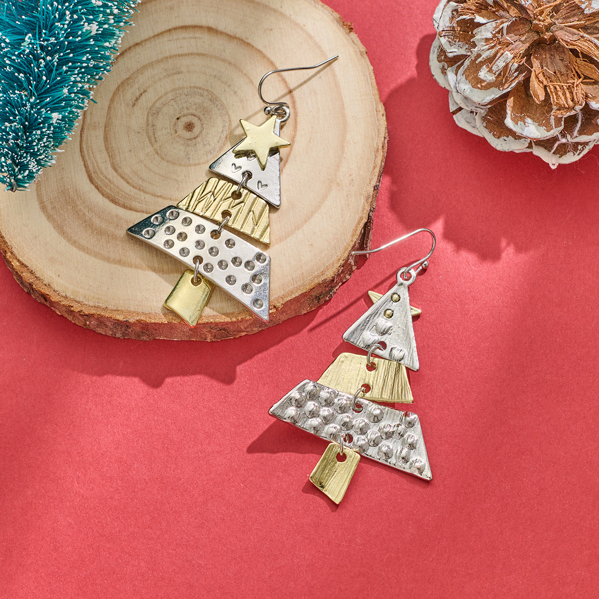 Wholesale Christmas Star Pine Tree Necklace