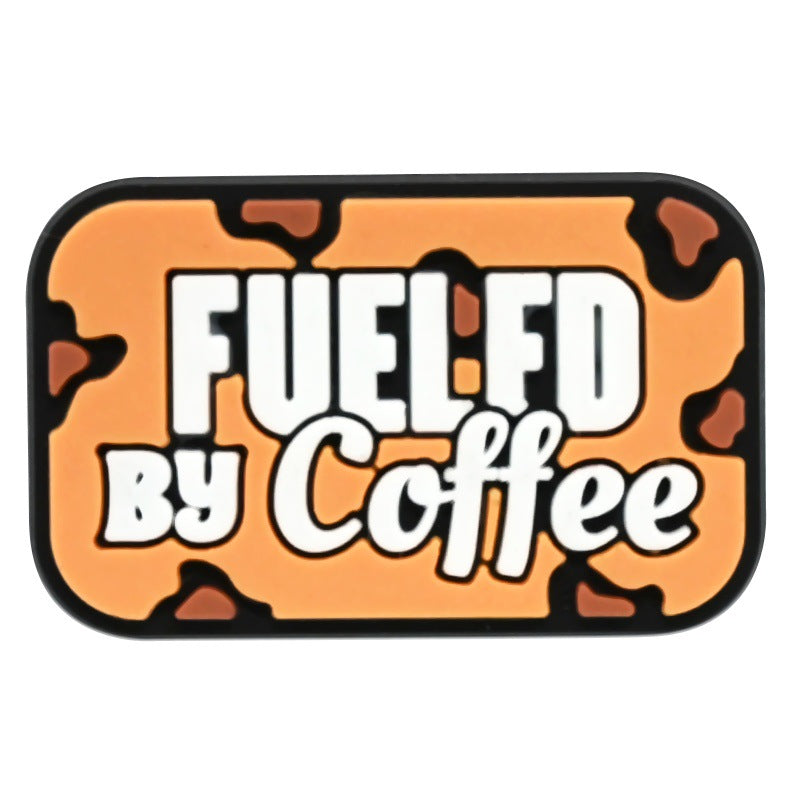 Wholesale Random 100pcs  coffee cup series  PVC Soft Rubber Shoe Buckle Decoration