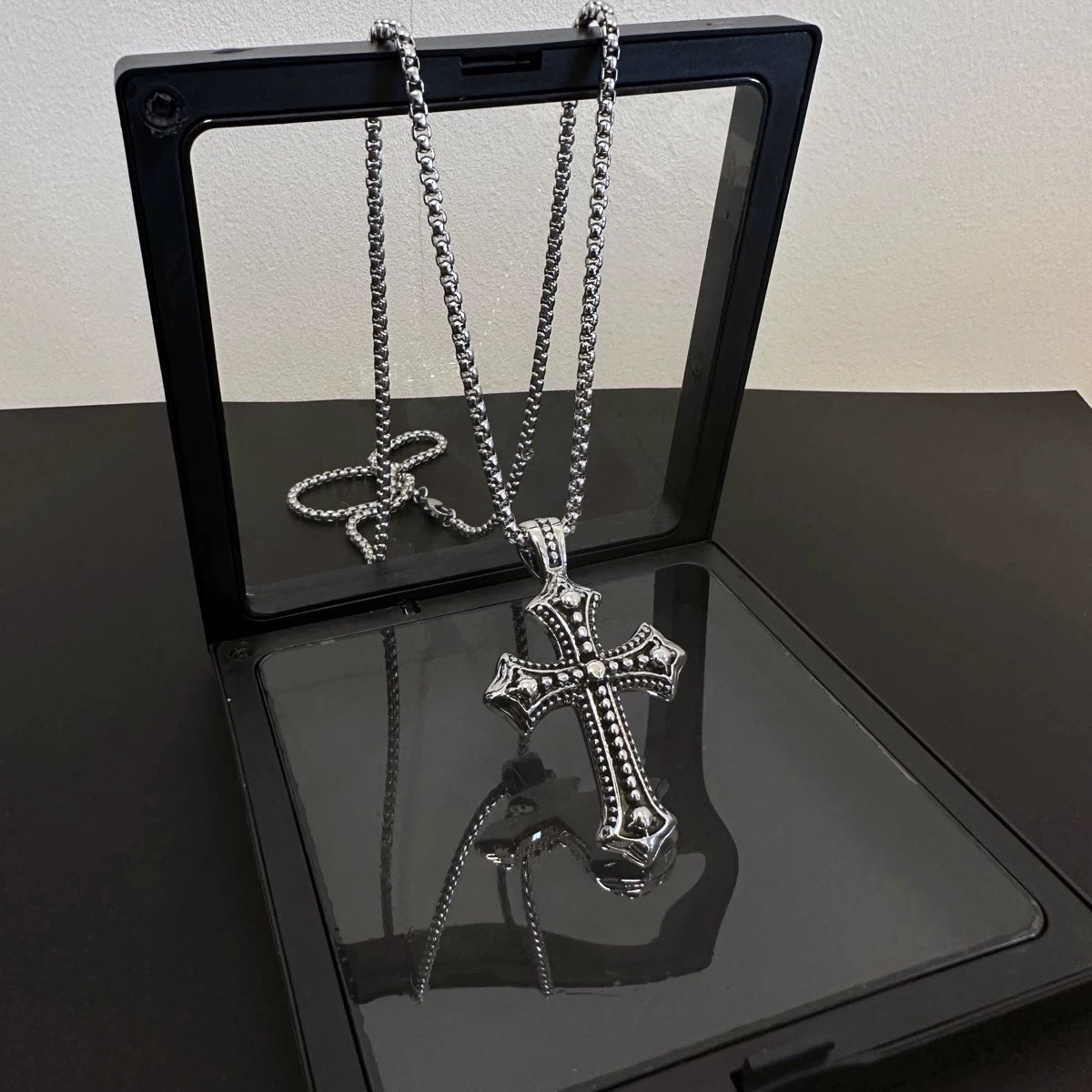 Wholesale Titanium Steel Electroplated Retro Punk Cross Necklace Men S Hip Hop Jewelry Accessory
