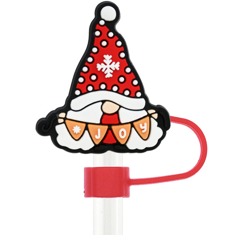 Wholesale Random 100pcs Christmas 10mm PVC Soft Straw Tube Cap ACC-SCR-RYY077