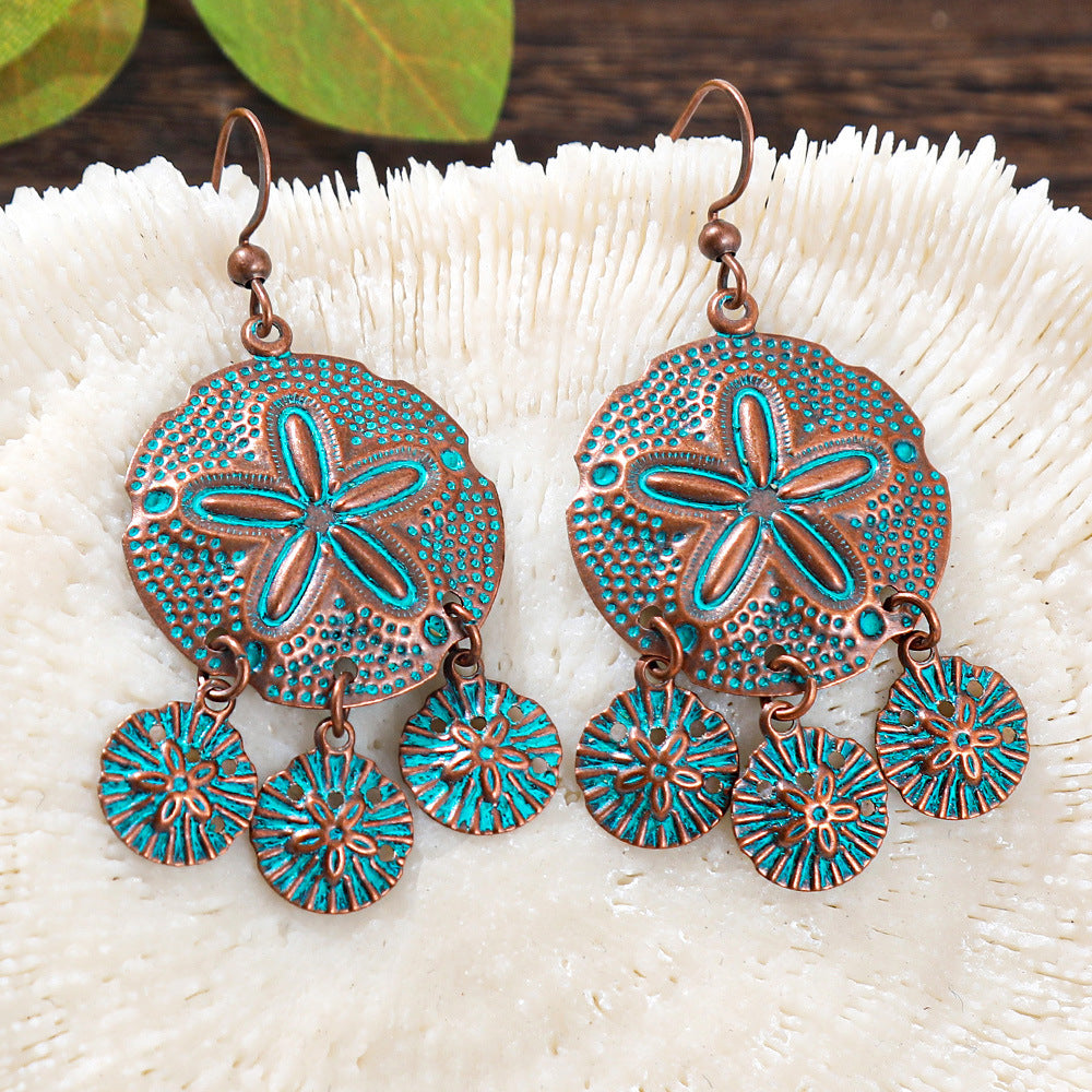 Wholesale Zinc Alloy Ethnic Bohemian Geometric Hollow Water Drop Earrings for Women Fashion Jewelry Accessory