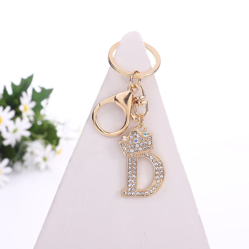 Wholesale Zinc Alloy Rhinestone Letter Keychain ACC-KC-YuanFei003