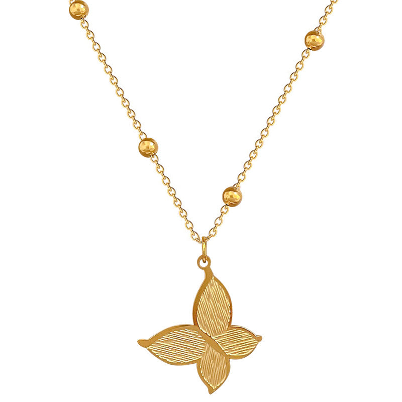 Wholesale Titanium Steel Texture Butterfly Necklace Clavicle Chain Choker Necklace ACC-NE-LiGe009