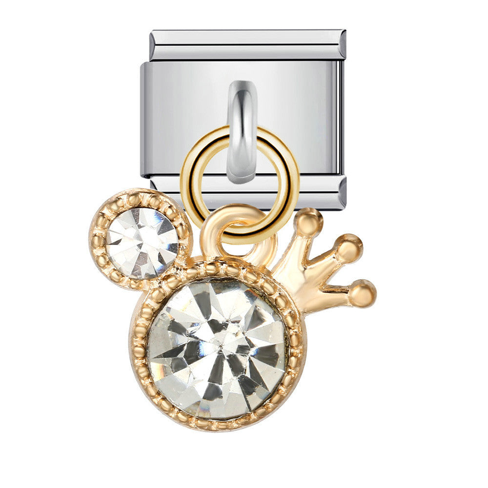 Wholesale New Charming Pendant Series Italian Modular Bracelet with Single Hook Titanium Steel Elastic Composite Strap Chain