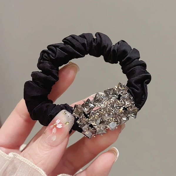 Wholesale  Black Rhinestone Hair Ties Hair Accessories Hair Scrunchies