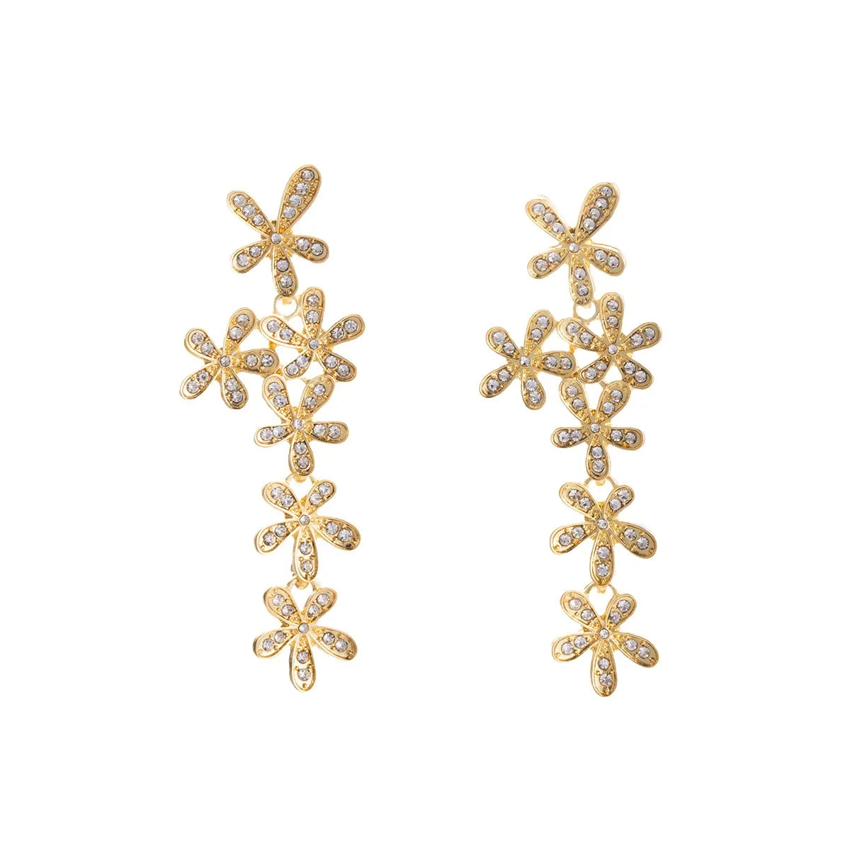 Wholesale Unique Embellished Flower Fringed Earrings