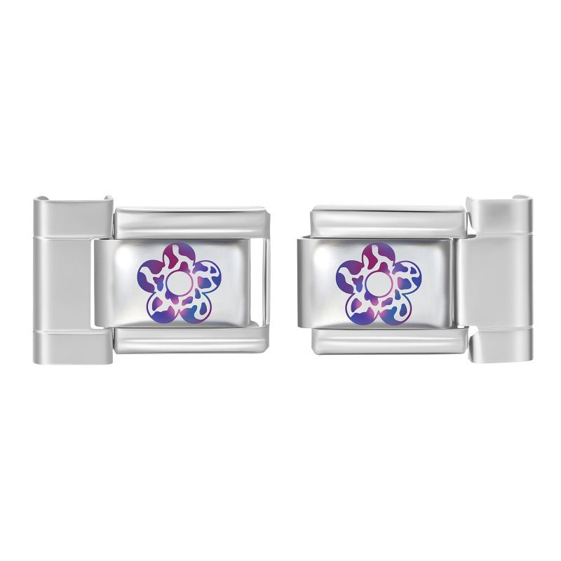 Wholesale 9mm Italian Charm Starter Bracelets DIY square Single Section Creative Stainless Steel Composable Bracelet