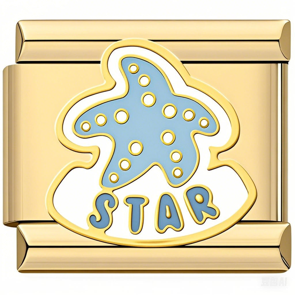 Wholesale Italian Charm Bracelet 9mm DIY  Starfish  Creative Stainless Steel Composable Bracelet