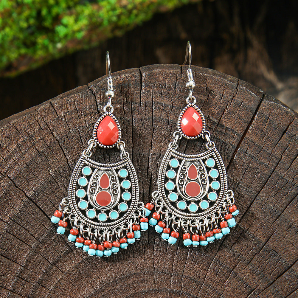 Wholesale Bohemian Tassel Earrings Handmade Zinc Alloy Retro Party Gift