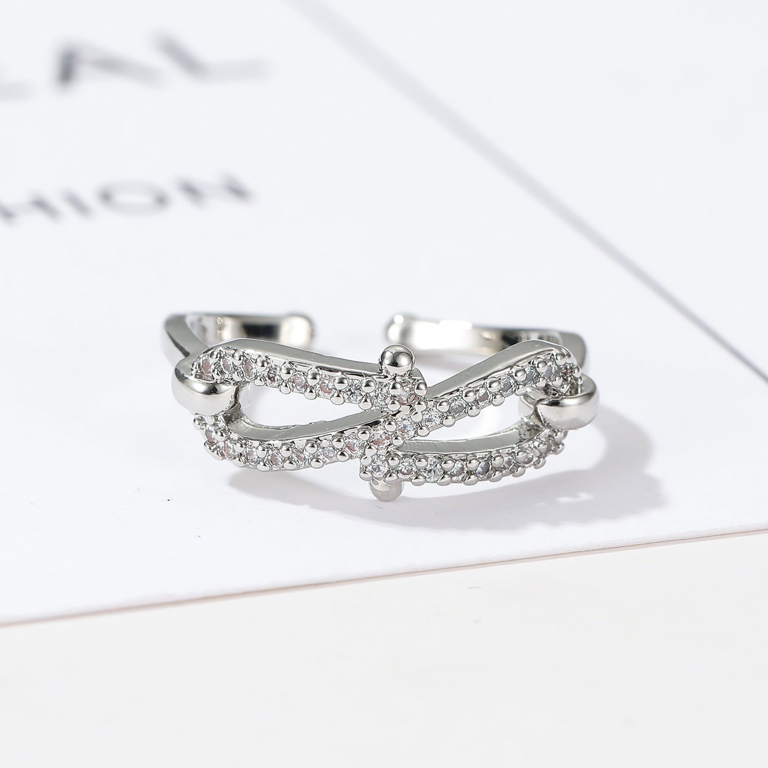 Wholesale  Bow Rope Lock Ring  Stacked Three-Dimensional Finger Ring