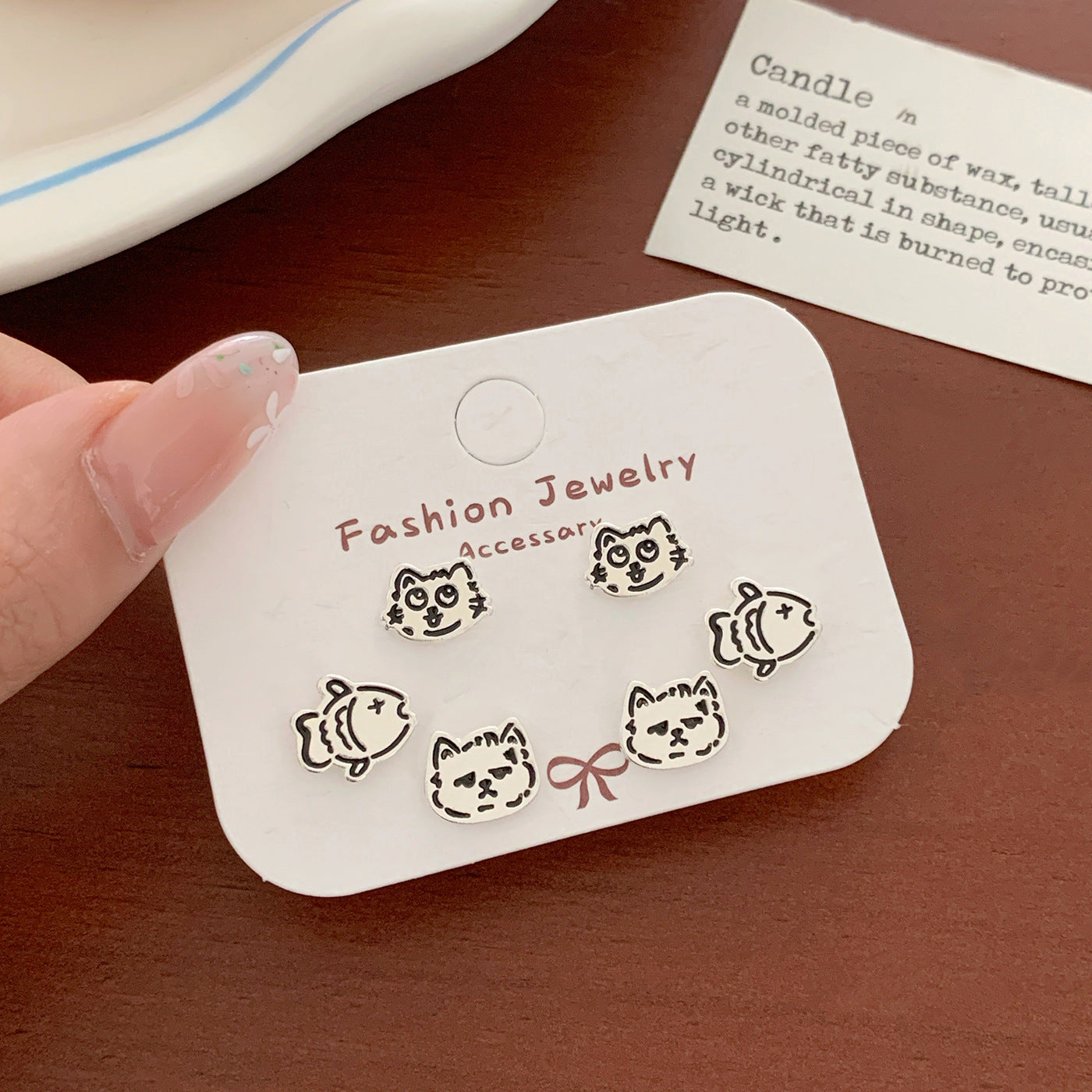 Wholesale Cartoon Cute Small Earrings Set Combination Silver Simple Compact  Earrings