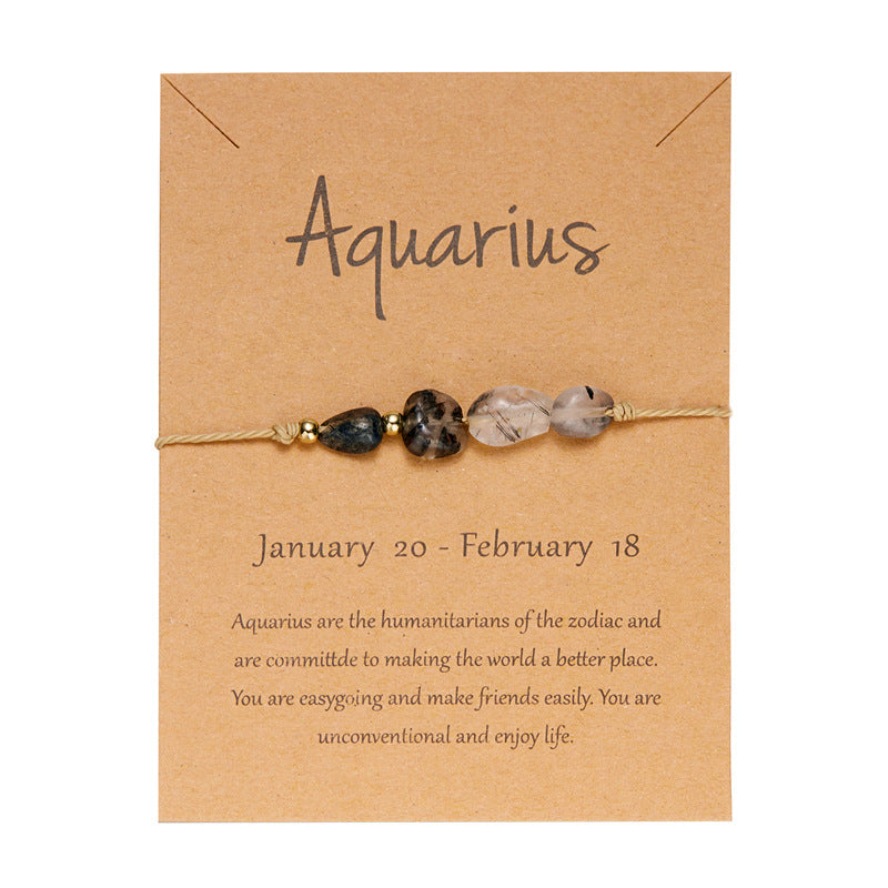 Wholesale Zodiac Natural Stone Handwoven Bracelet Women S Gift Jewelry Accessory