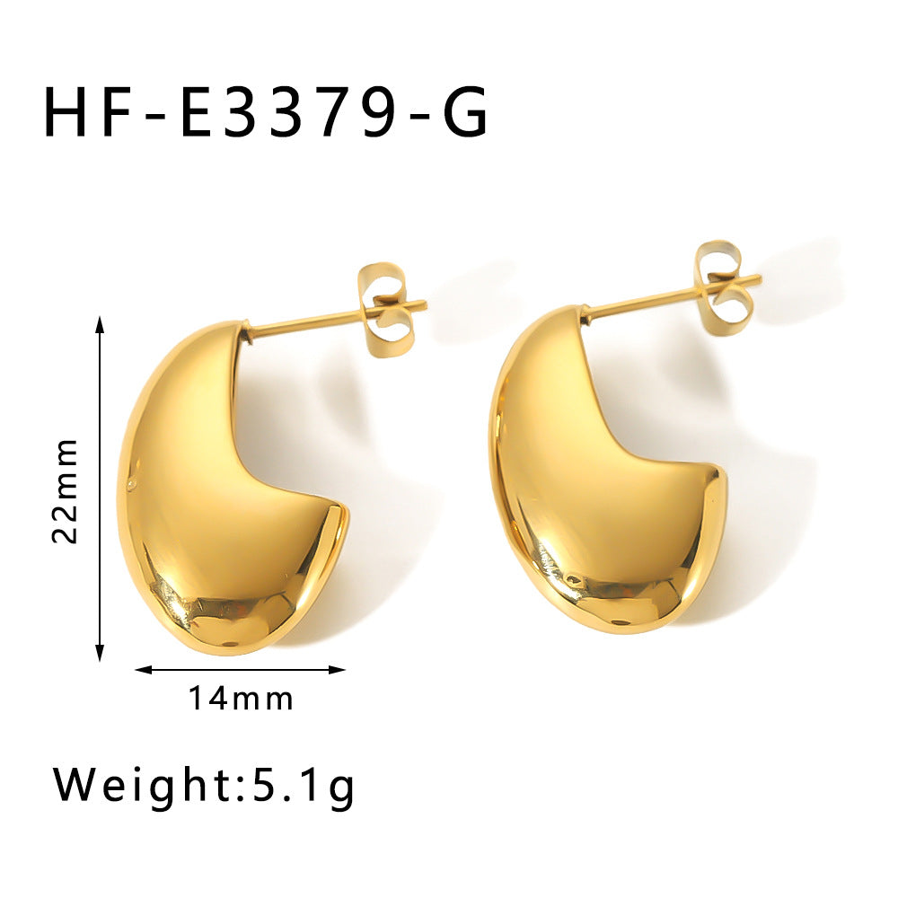 Wholesale  stainless steel gold-plated 18K water drop hollow earrings