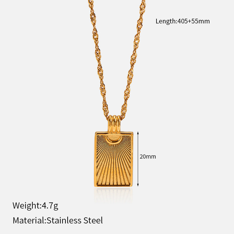 Wholesale Stainless Steel Pendant 18K Furnace Real Gold Necklace