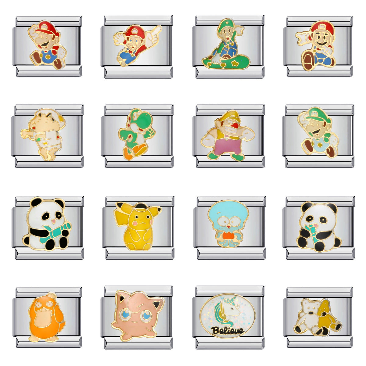 Wholesale Italian Charm Bracelet 9mm DIY Splicing Removable Classic Cartoon Character Stainless Steel Composable Bracelet