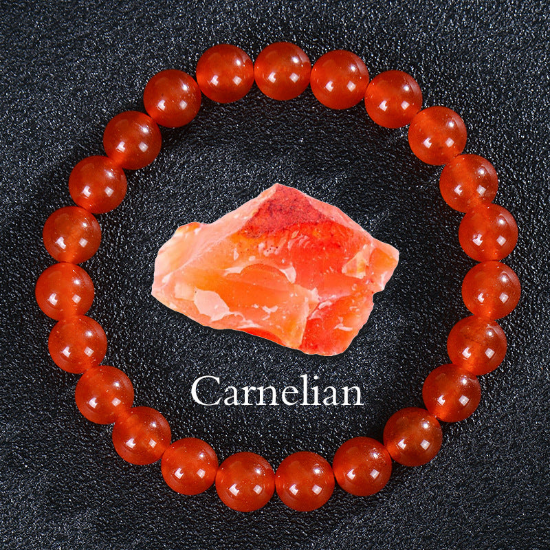 Wholesale Natural Stone Apatite Sunstone Elastic Bracelet Handmade Round Bead Jewelry Accessory Unisex Casual Gift Boutique Resale