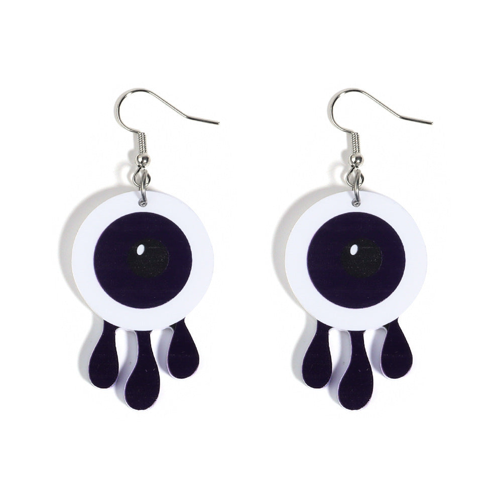 Wholesale Halloween Hat Ghost Cyclops Personalized Exaggerated Acrylic Earrings
