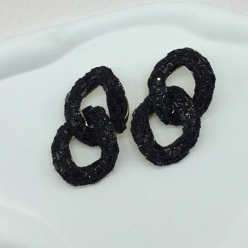 Wholesale Creative Chain Shape Diamond Colorful Earrings ACC-ES-KangD003