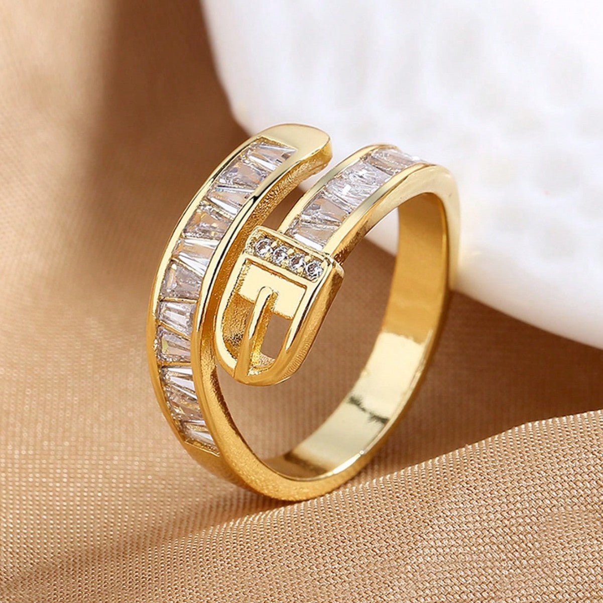 Wholesale Belt with diamonds and open adjustable ring