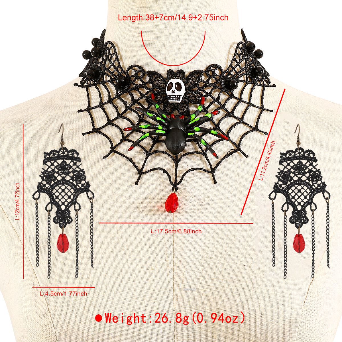 Wholesale   Funny Necklace Skull Lace  Web Necklace