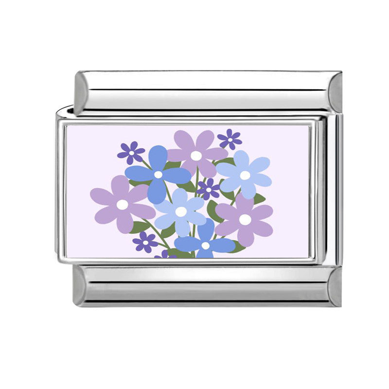 Wholesale Italian Charm Bracelet 9mm DIY Splicing Flower Stainless Steel Composable Bracelet