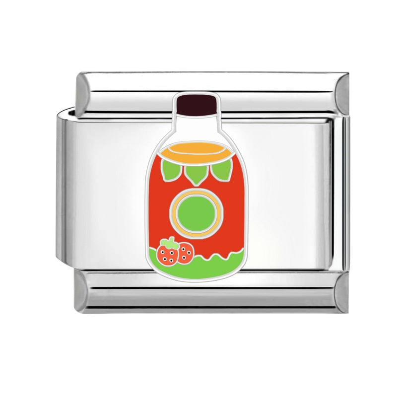 Wholesale Italian Charm Bracelet 9mm DIY Splicing Creative Dessert Stainless Steel Composable Bracelet