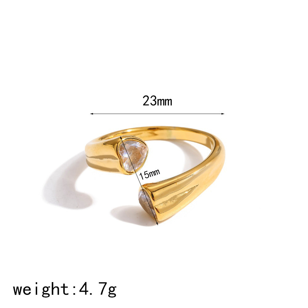 Wholesale Trendy Stackable Zircon Star Ring In Stainless Steel Fashion Jewelry Accessory Gift For Everyday Wear
