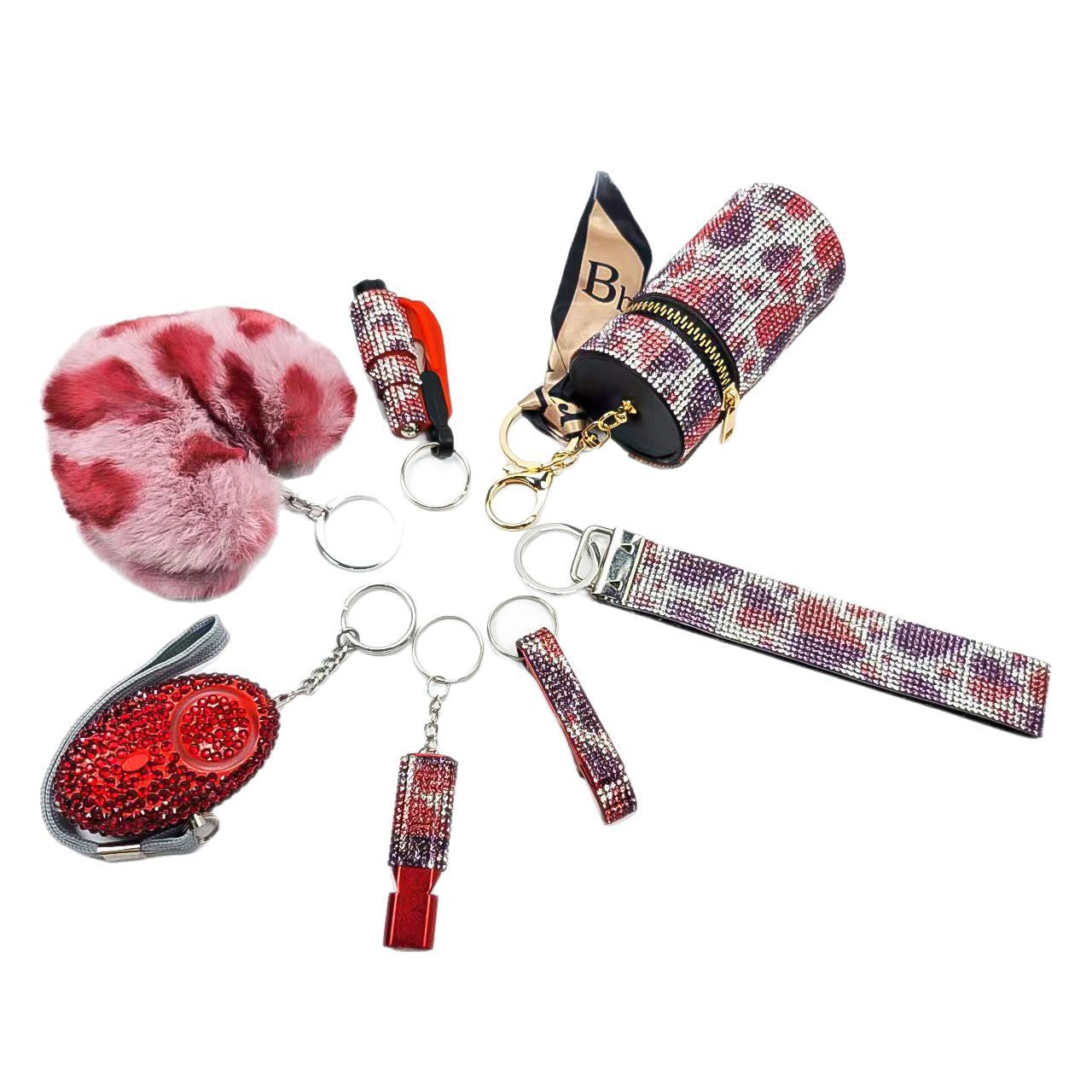Wholesale  Colorful Outdoor DIY Keychain 7-piece Set Jewelry Accessories Keychain