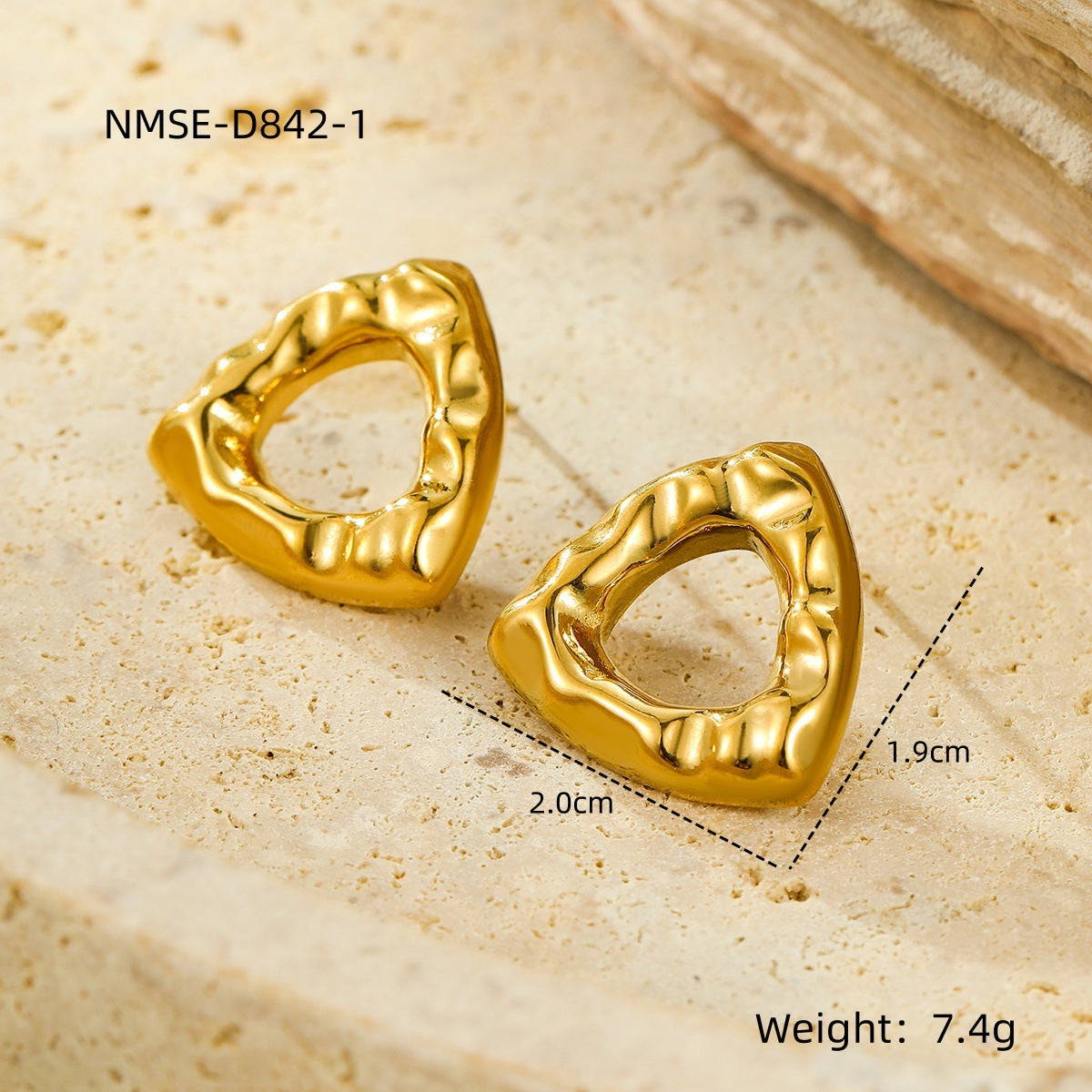 Wholesale  stainless steel retro  hollow 18K gold earrings jewelry