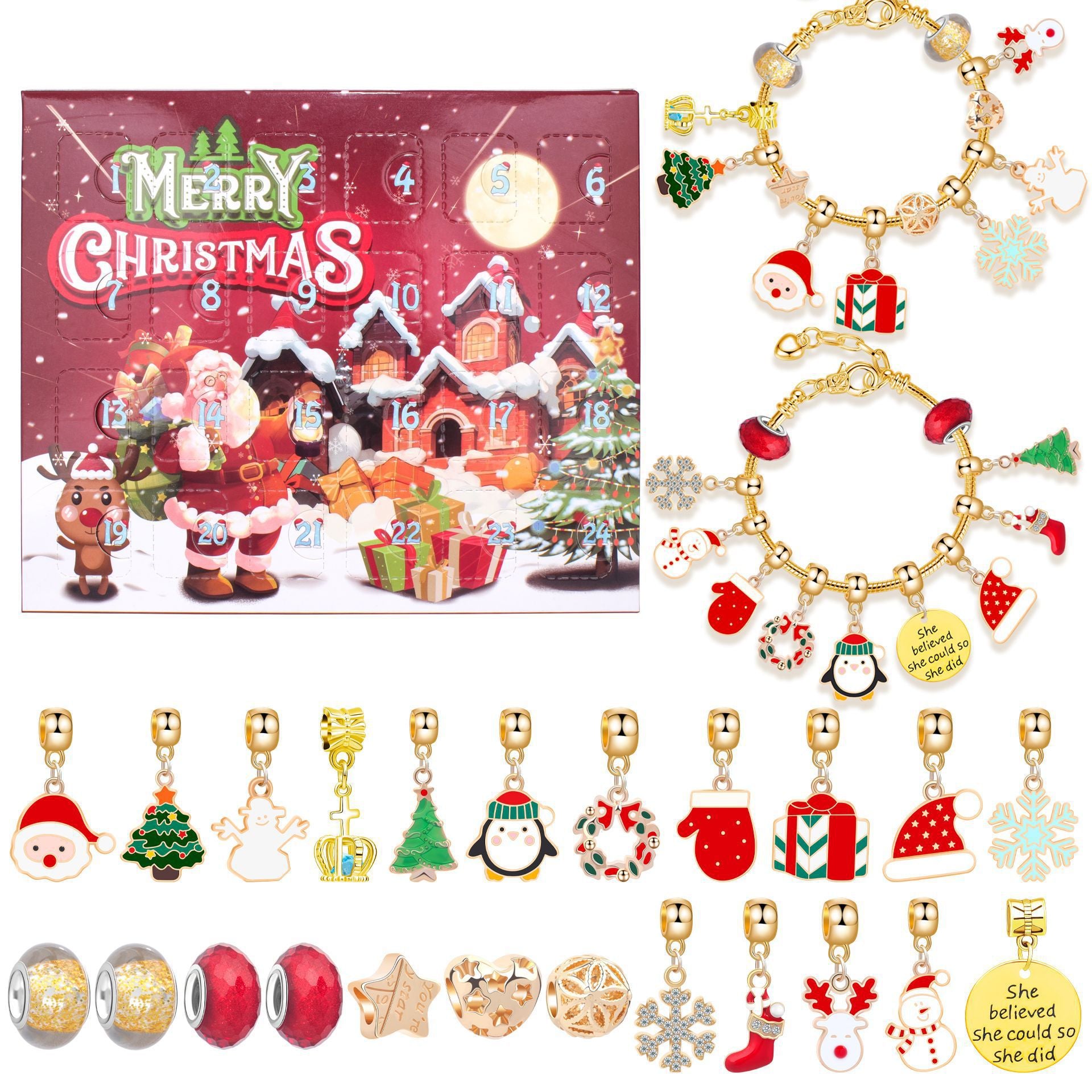 Wholesale Christmas Creative Blind Box Earrings Bracelet ACC-BT-HuaNa001