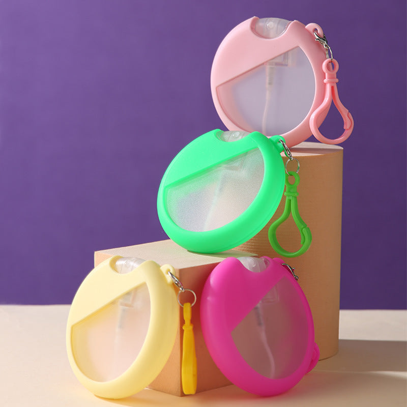 Wholesale 25ml Round Card Slot Perfume Bottle Silicone Protective Sleeve Hook Keychains