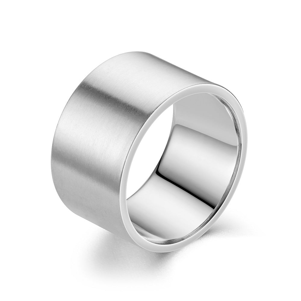 Wholesale  12mm Ultra-Wide Titanium Steel Ring Plain Aperture