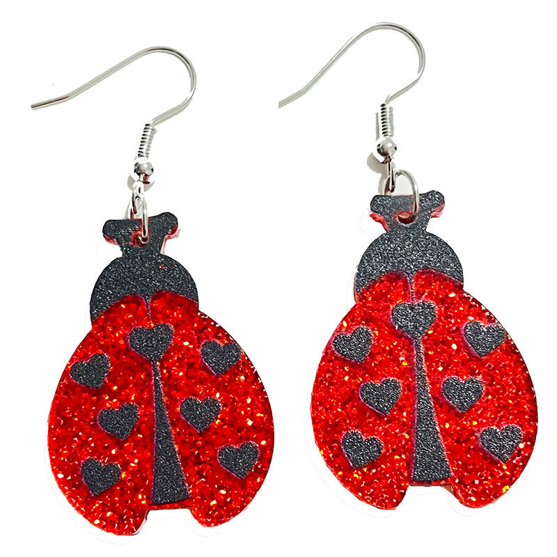 Wholesale 2pcs/ pack Acrylic Valentine' s Day Heart Earrings