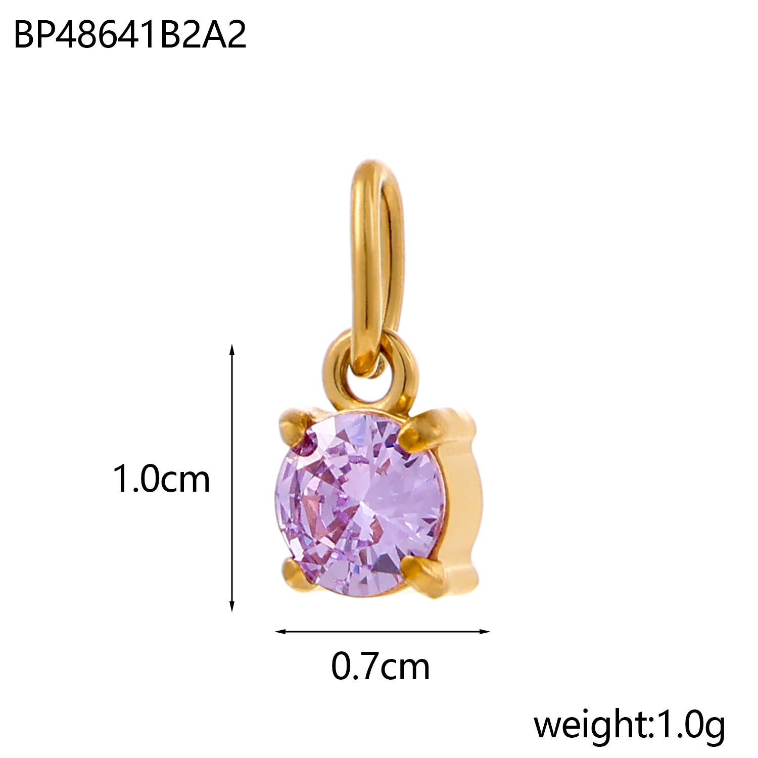 Wholesale DIY jewelry accessories stainless steel zircon round water drop zircon pendant