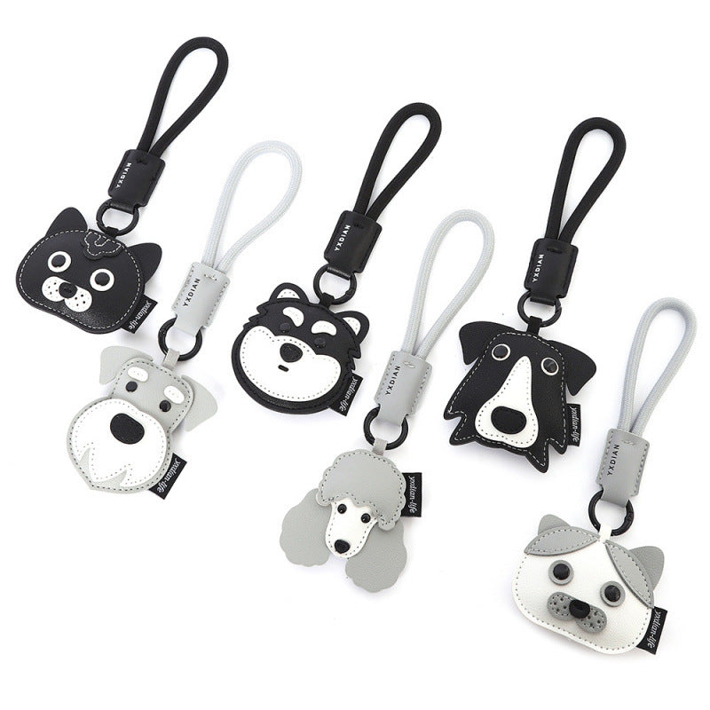 Wholesale Cartoon Leather Puppy Keychain Trendy Bag Charm Decorative Accessory For Resale