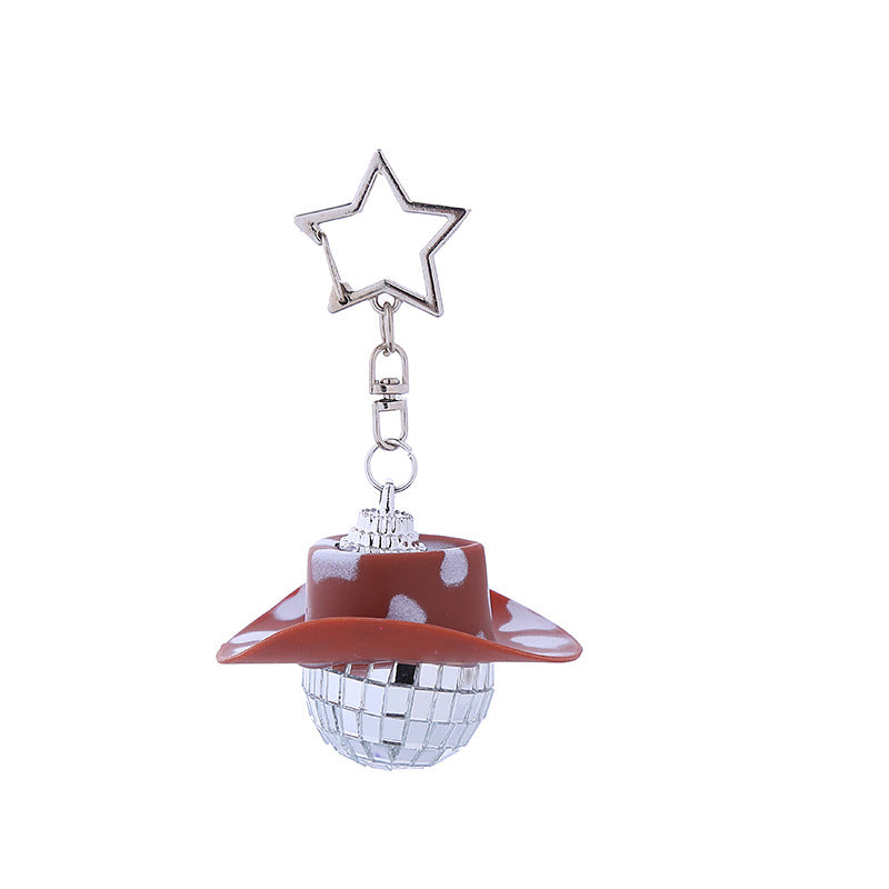 Wholesale Cowboy Hat Disco Mirror Ball Keychain ACC-KC-CT001